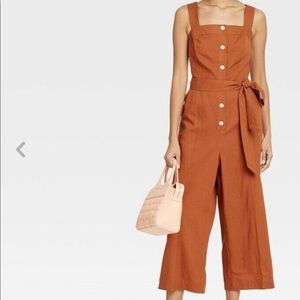 Target a new day jumpsuit burnt orange Sz L NWT